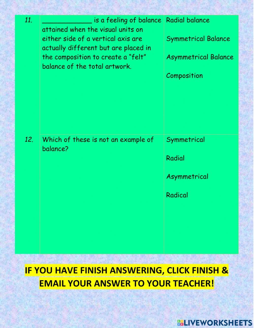 Principle of Design - Balance