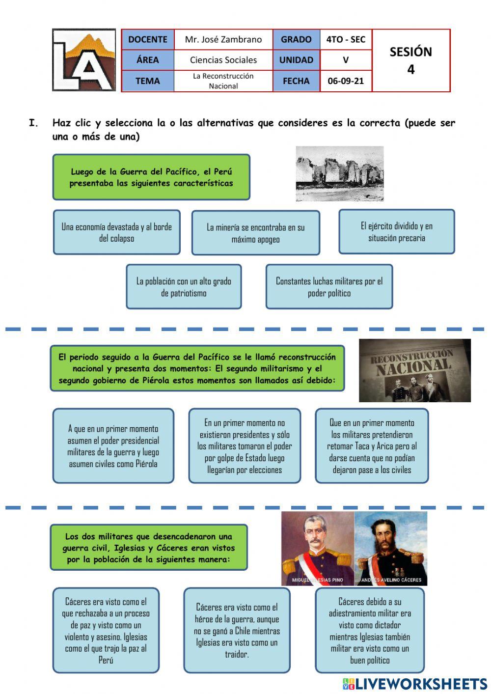 La Reconstrucción Nacional