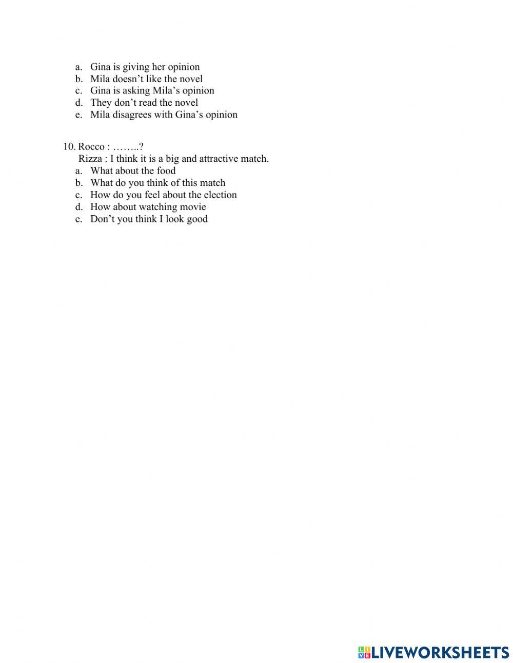 Opinions and Thoughts