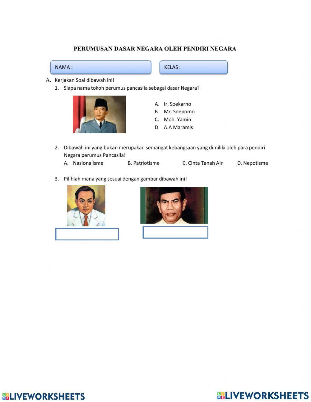 Perumusan dasar negara oleh pendiri negara