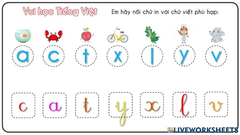 Nối chữ in với chữ thường