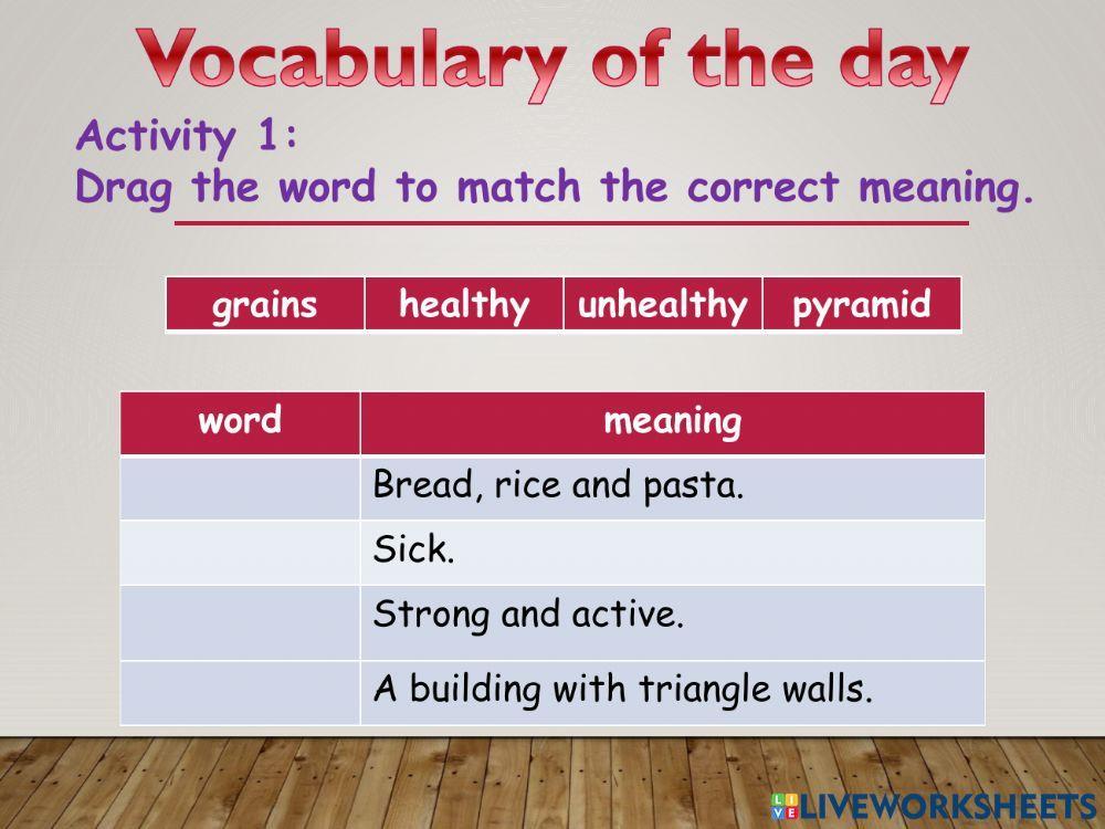 Healthy and unhealthy food