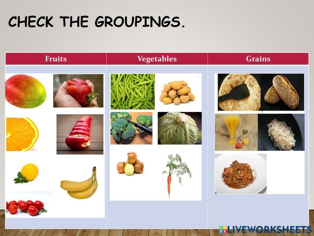 Healthy and unhealthy food