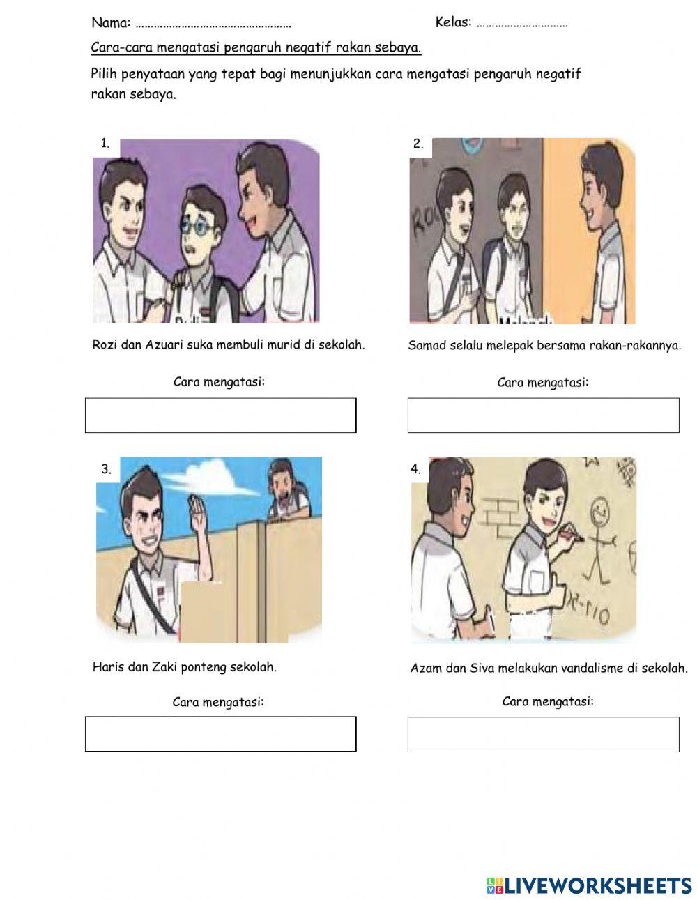 Cara-cara mengatasi pengaruh negatif rakan sebaya.