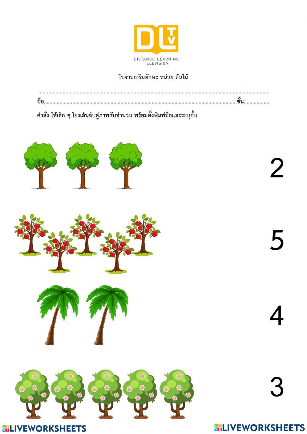 จับคู่ภาพกับตัวเลข