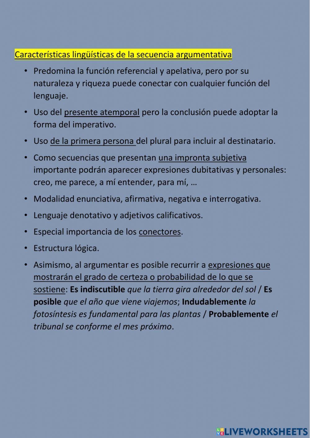 La secuencia argumentativa