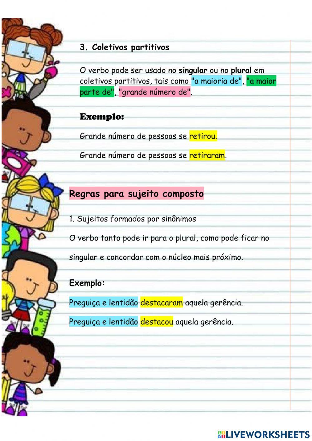 Atividade de concordância verbal - SINTAXE