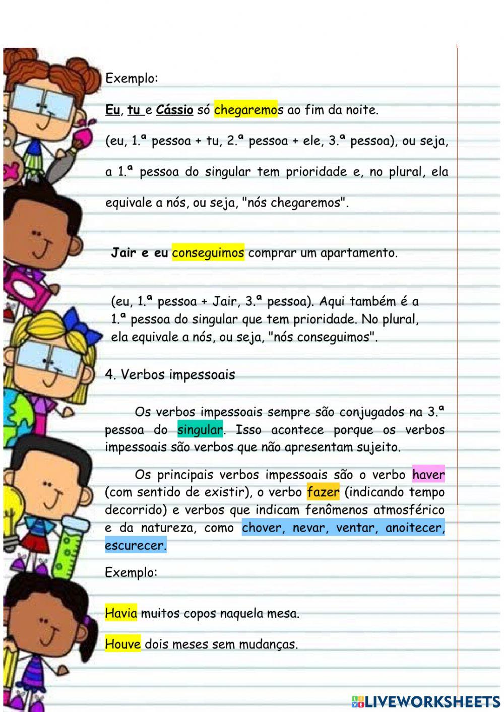 Atividade de concordância verbal - SINTAXE