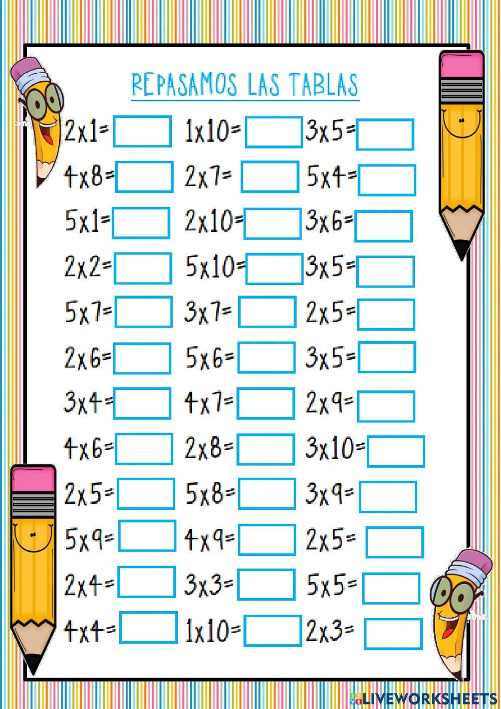 Repaso de multiplicaciones