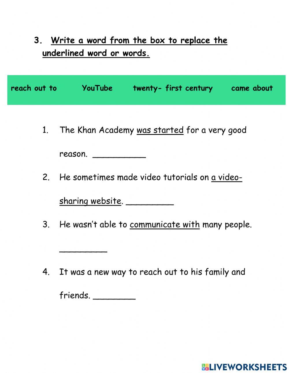 Education khan academy worksheet live worksheets