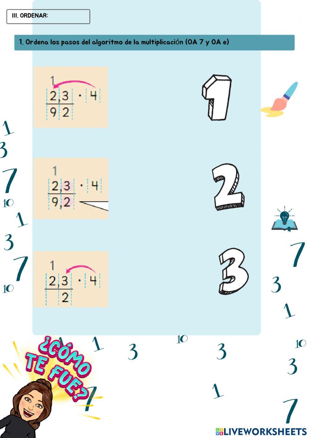 Multiplicación Números decimales
