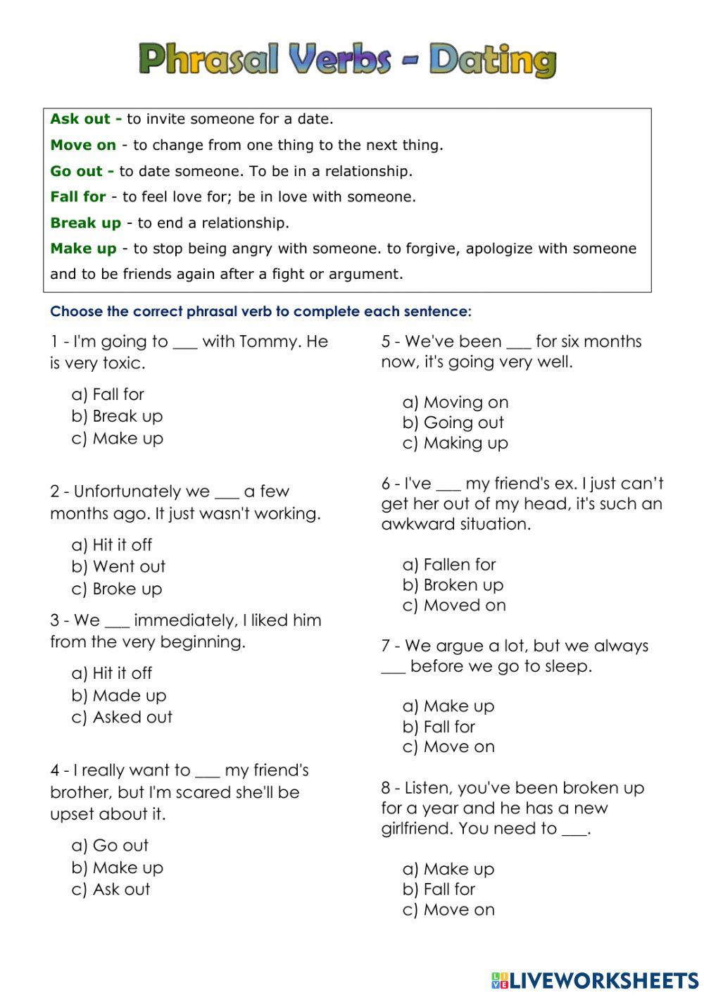 Phrasal Verbs Dating