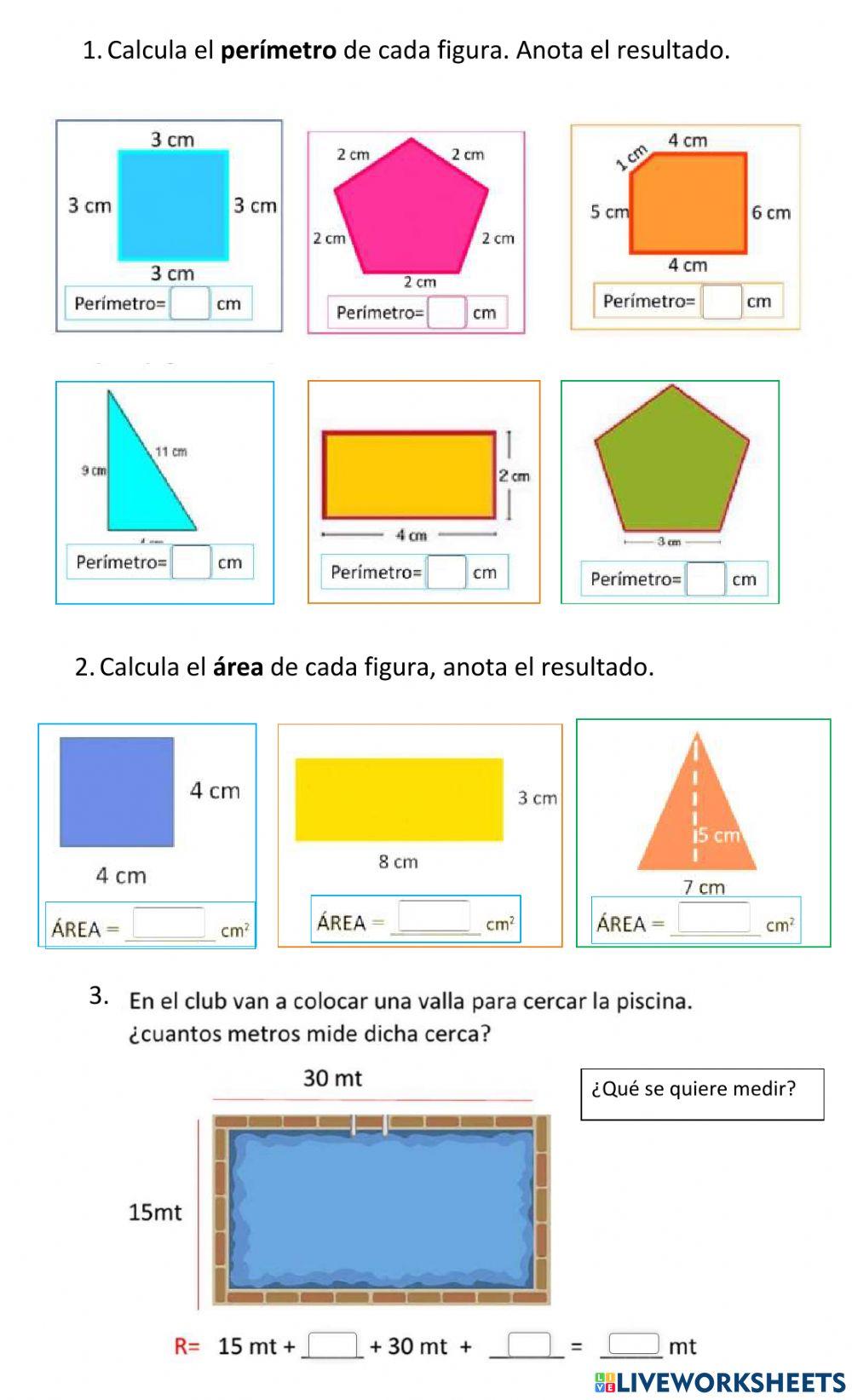 Área y perímetro Área y perímetro