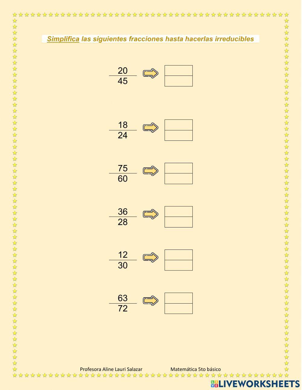Fracciones equivalentes
