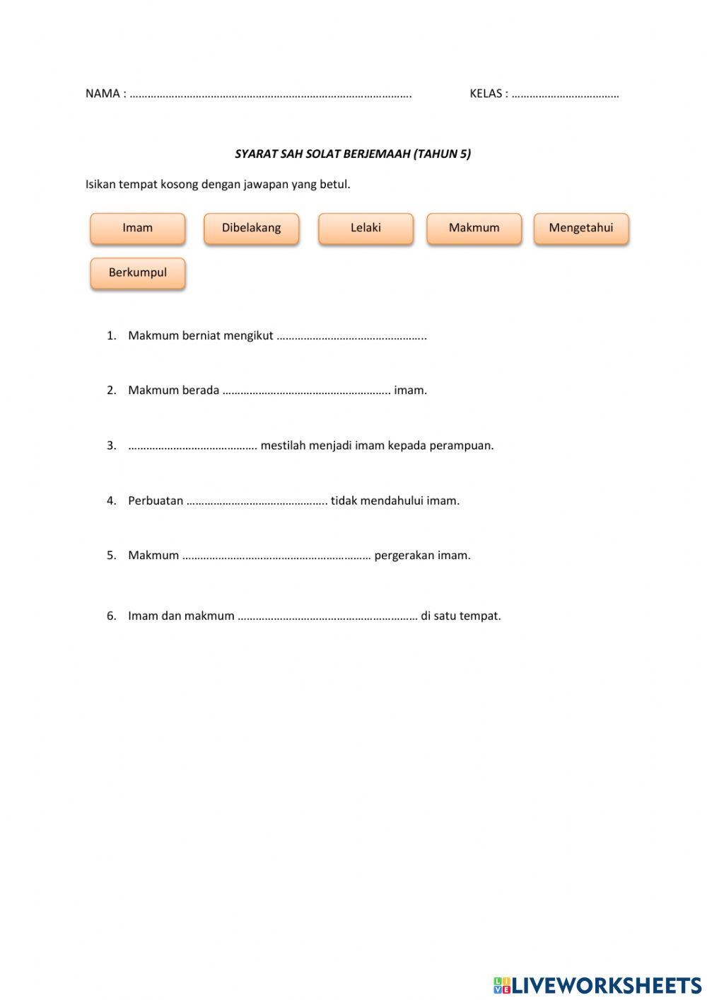 Syarat sah solat berjemaah