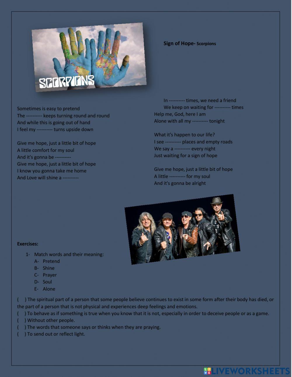 Song- Signs of hope (Scorpions)