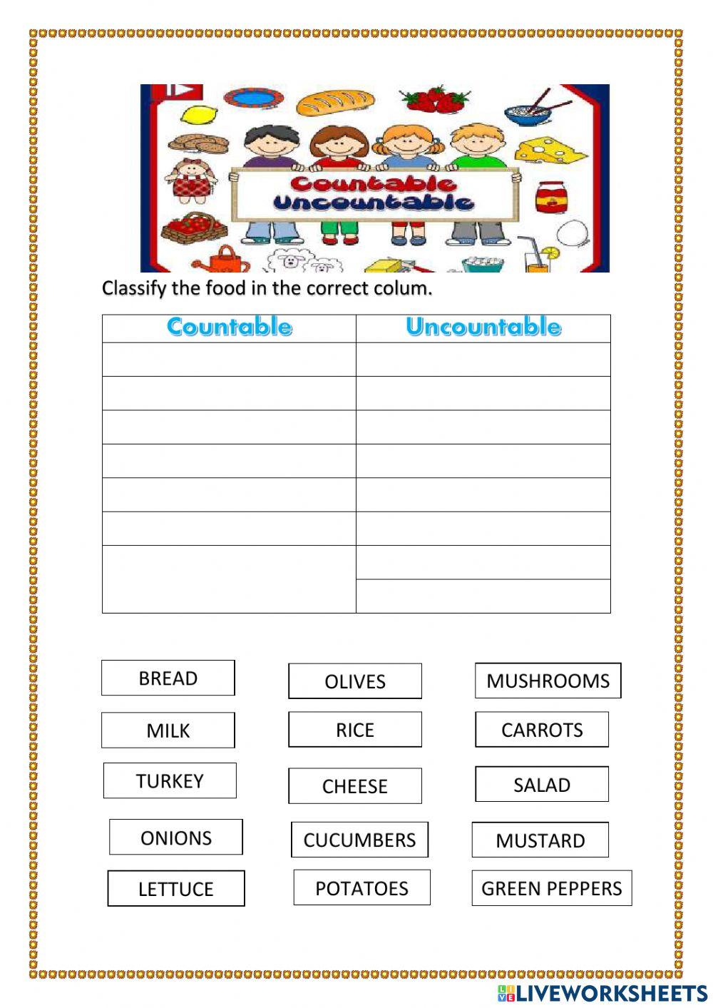 Countable & Uncountable nouns