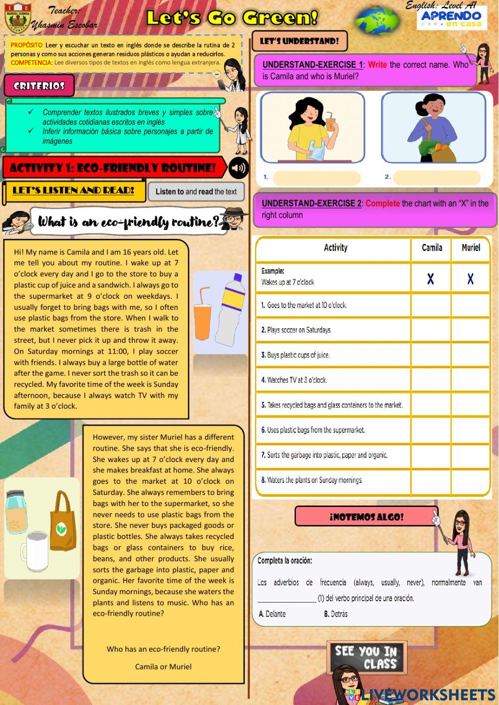 Worksheet - activity 1