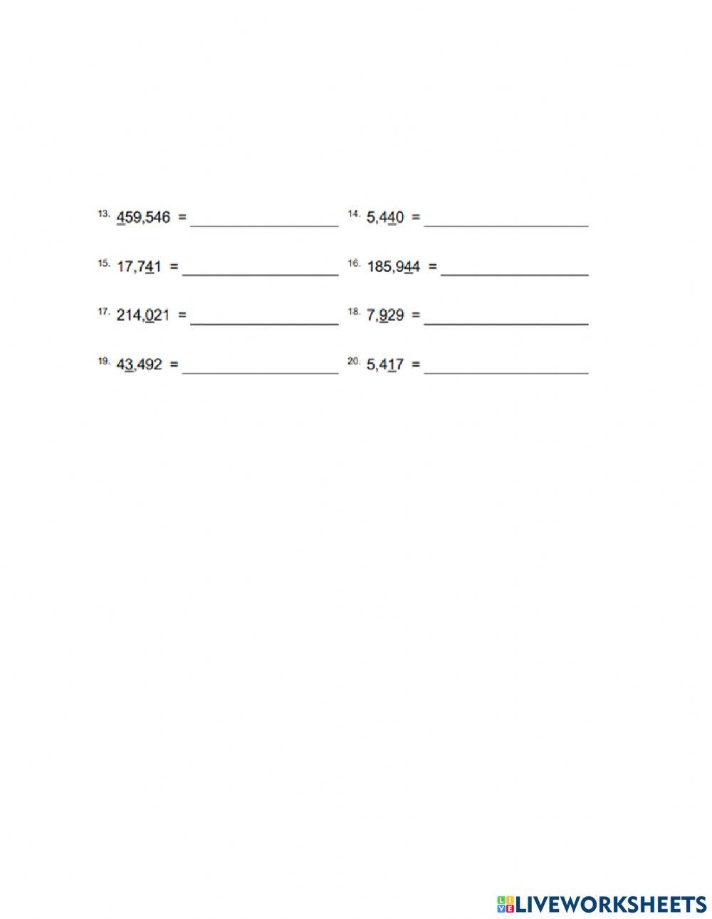 Rounding whole numbers
