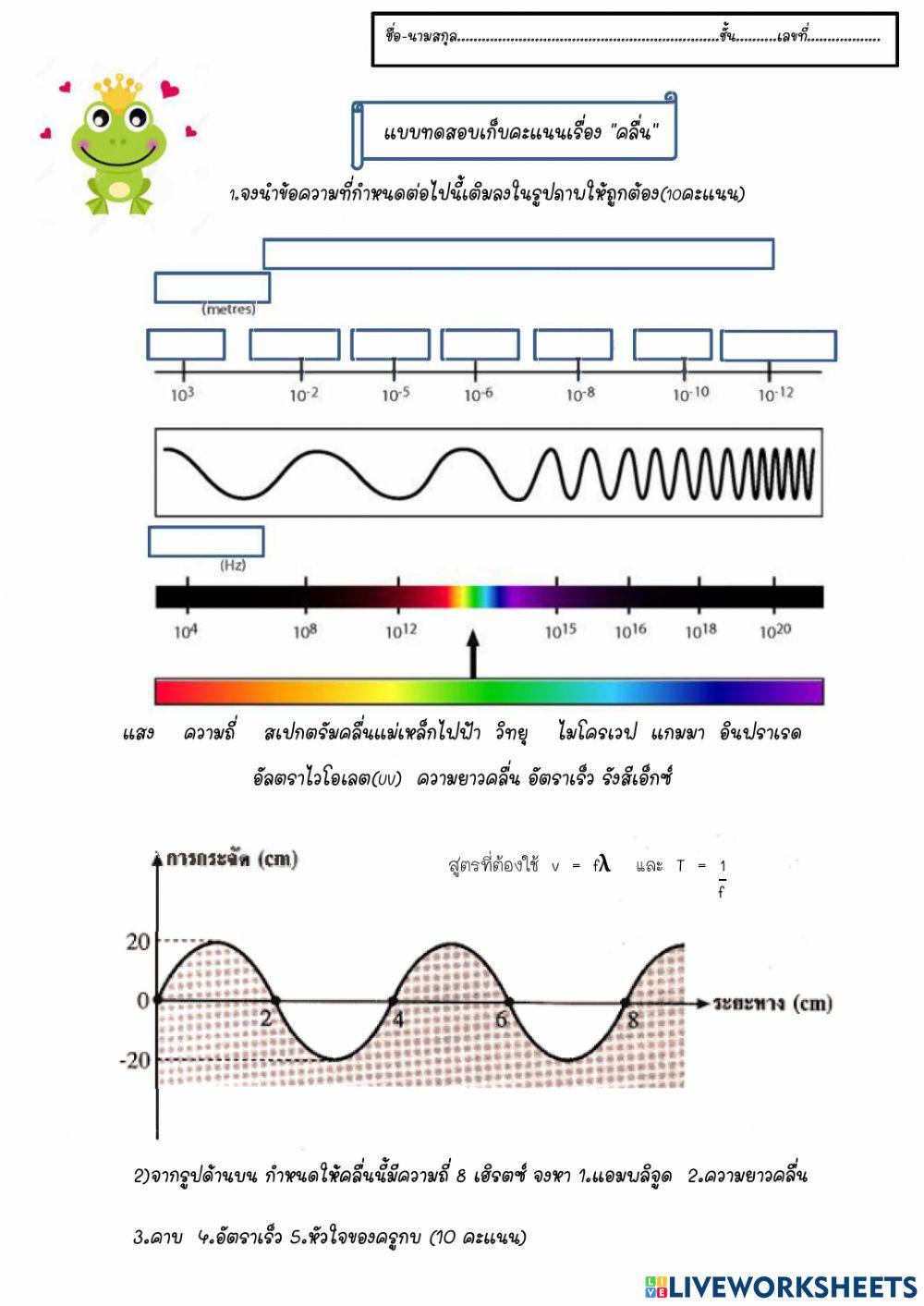 สอบเก็บคะแนนเรื่องคลื่น