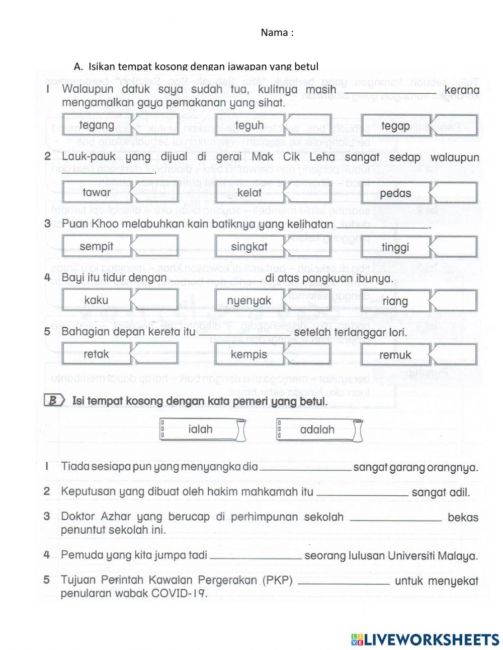 Bahasa Melayu Kata Adjektif