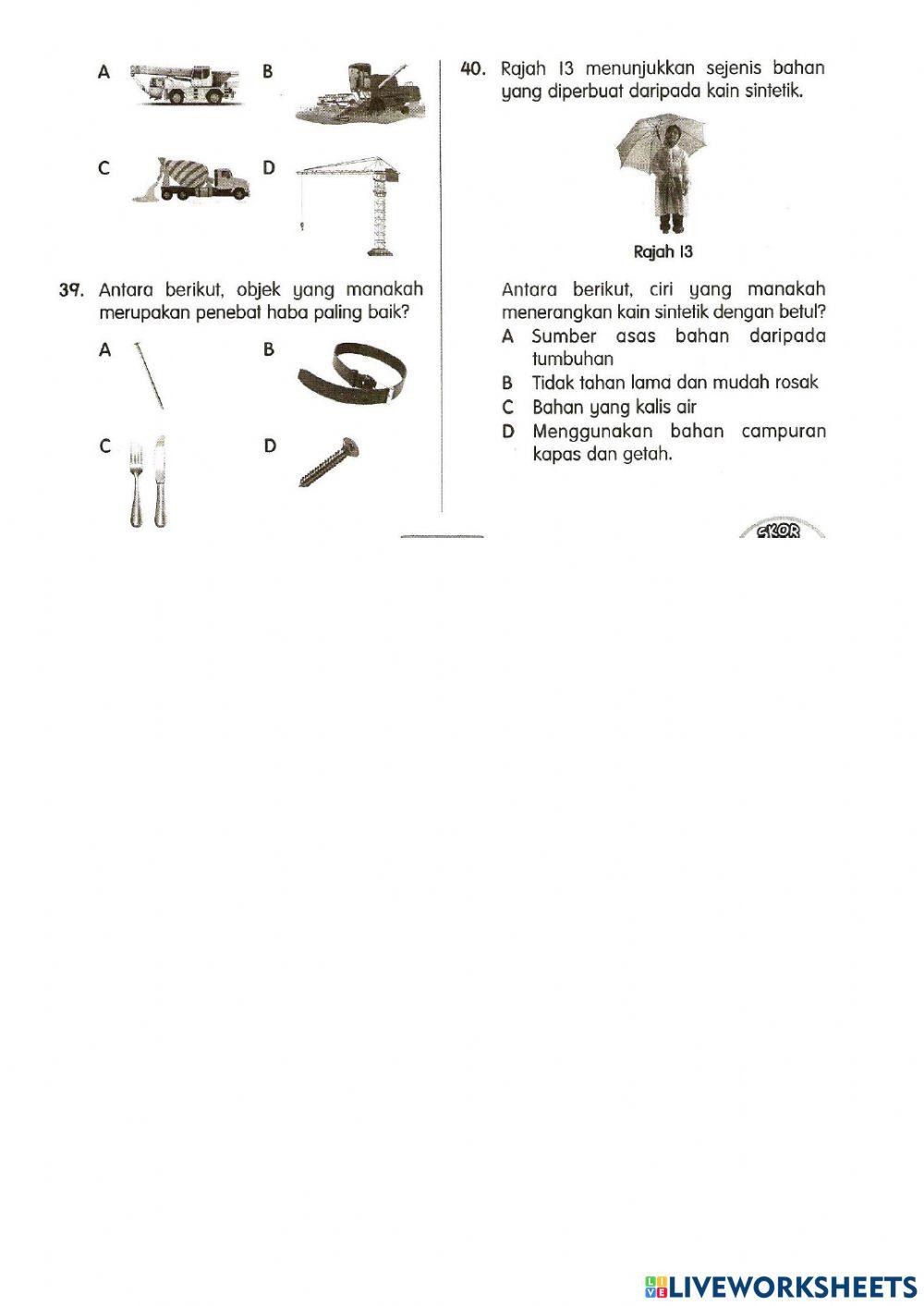 Sains tahun 4 ulangkaji