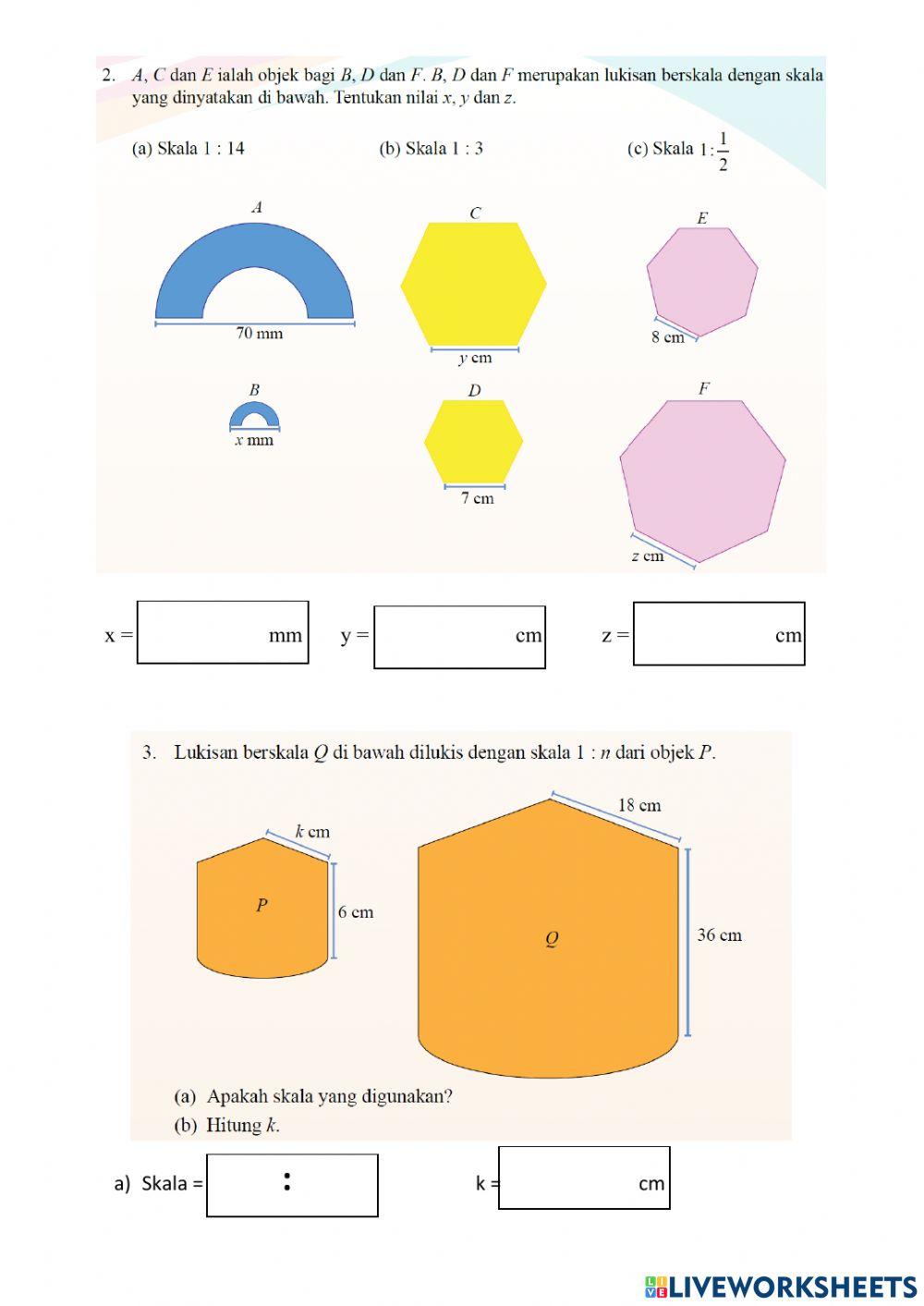 Skala, Ukuran Objek atau Ukuran Lukisan Berskala