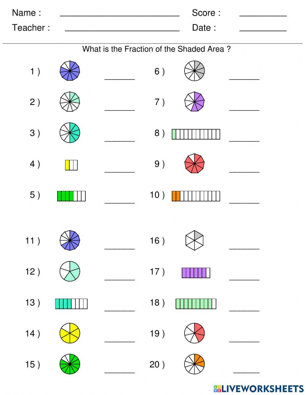 Labeling Fractions Labeling Fractions