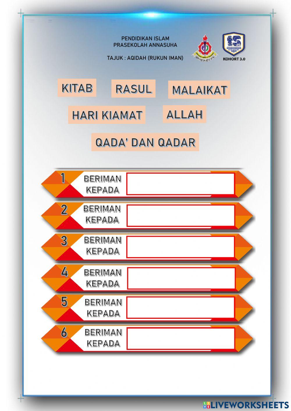 Rukun islam pra sekolah