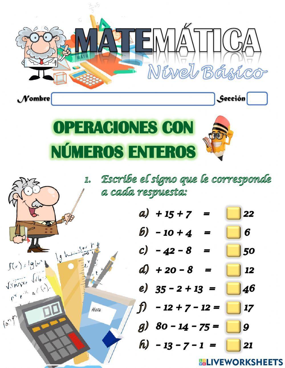 Operaciones con Números Enteros