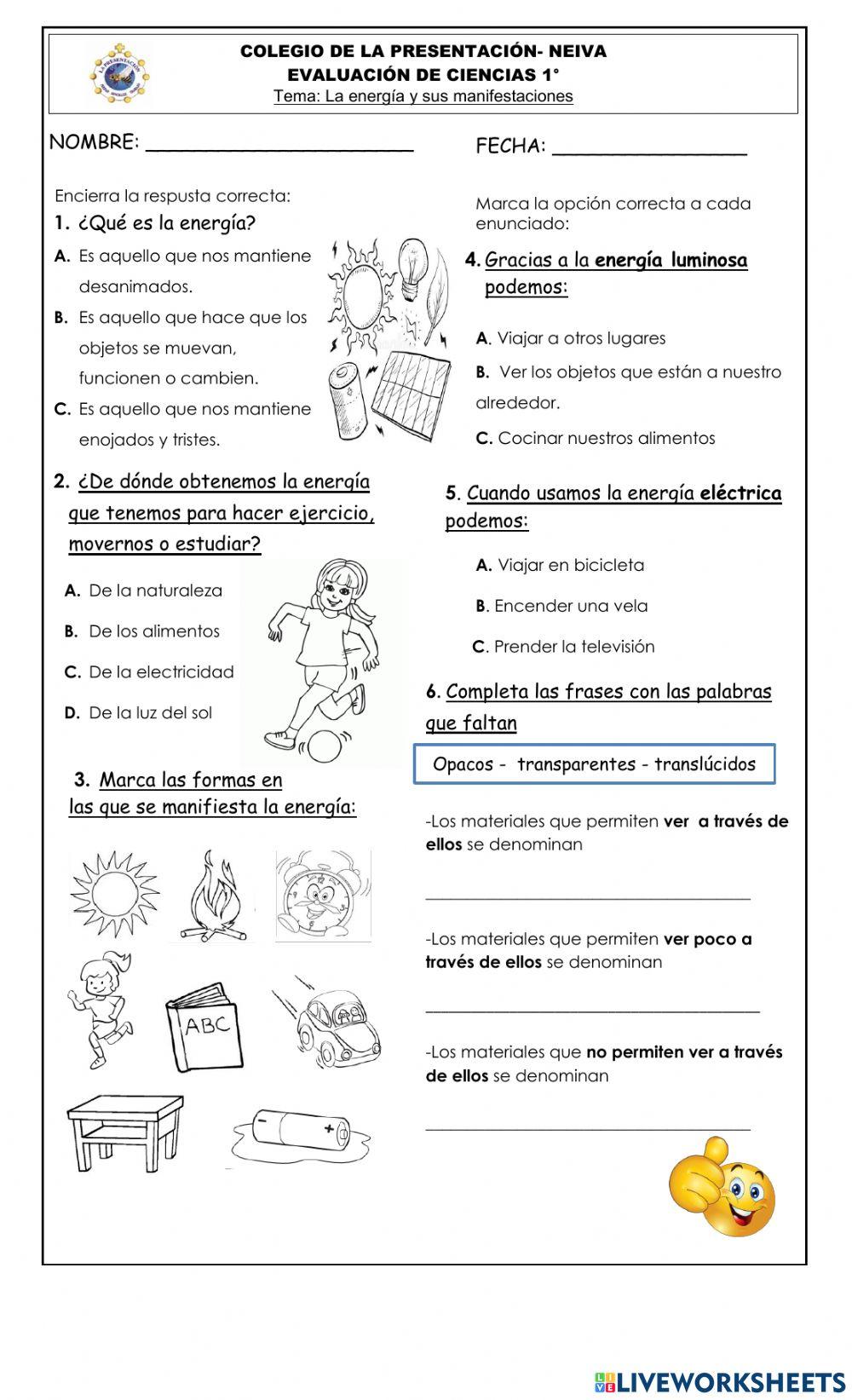 Evaluación de ciencias