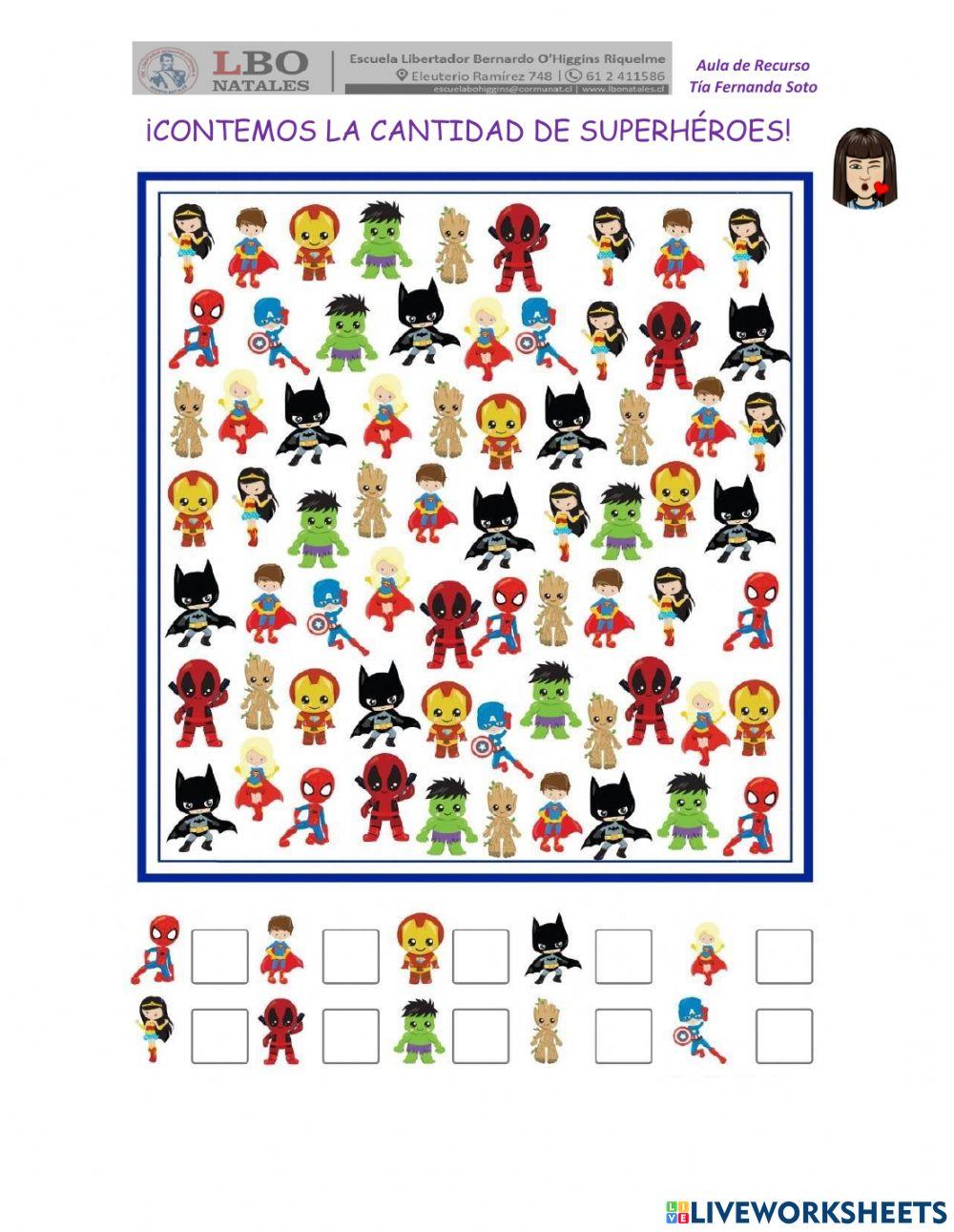 Encuentra la cantidad de superhéroes