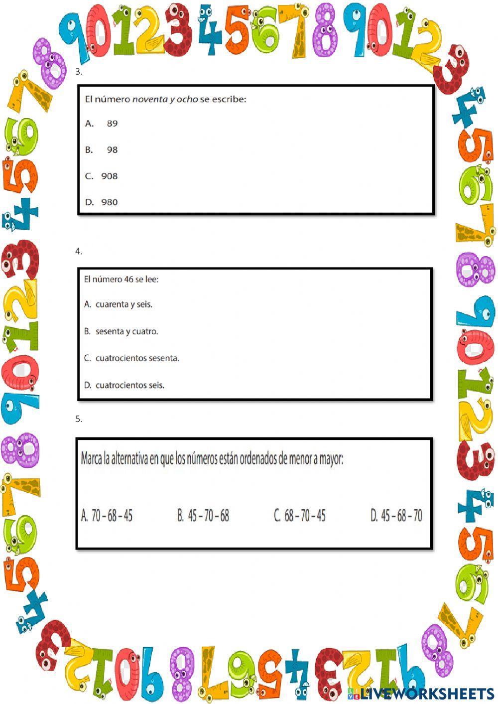 Prueba diagnóstico matemática