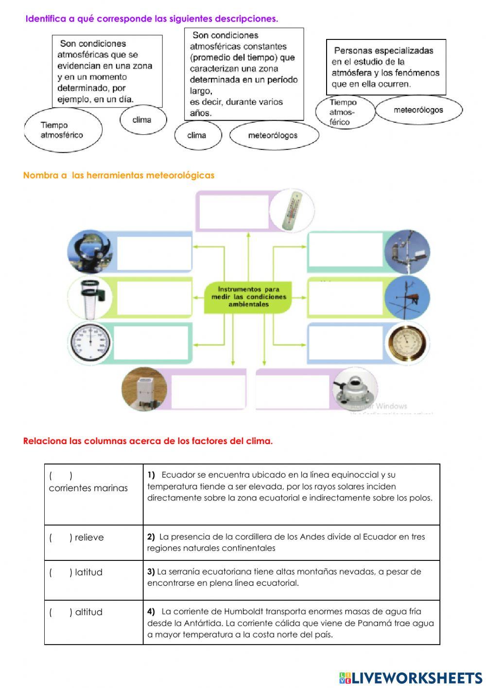 Factores del clima en el Ecuador