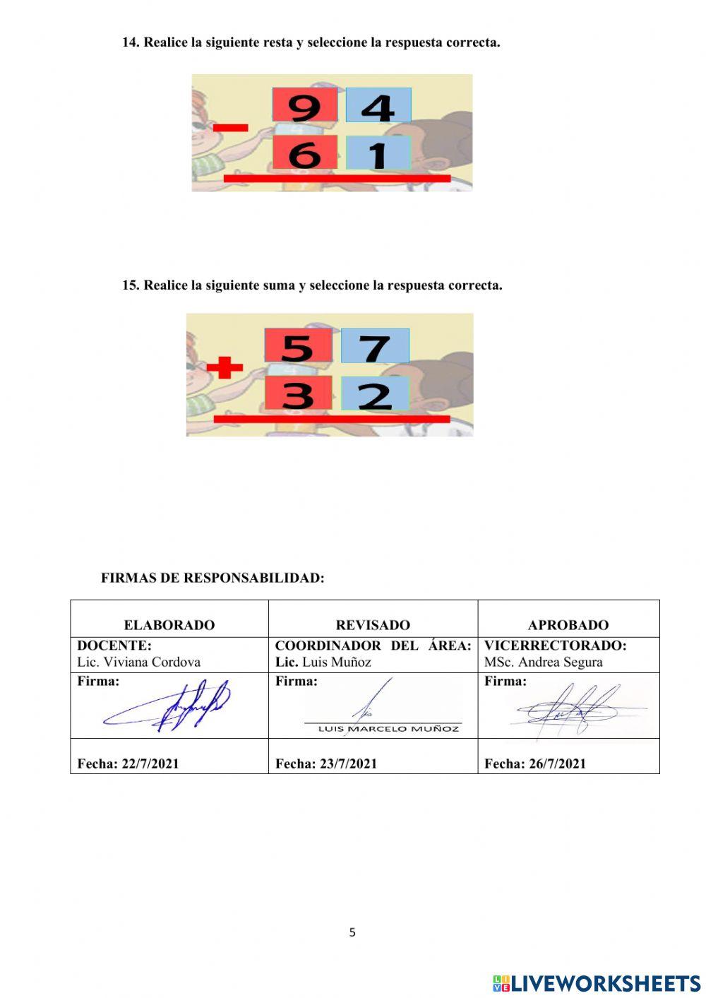 Matemática diagnostica