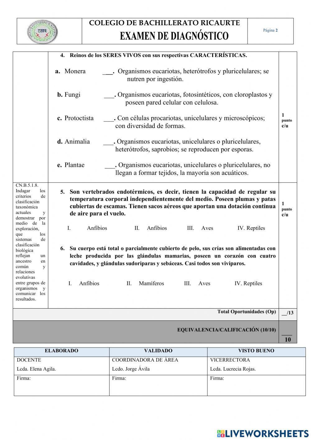 Prueba de diagnóstico