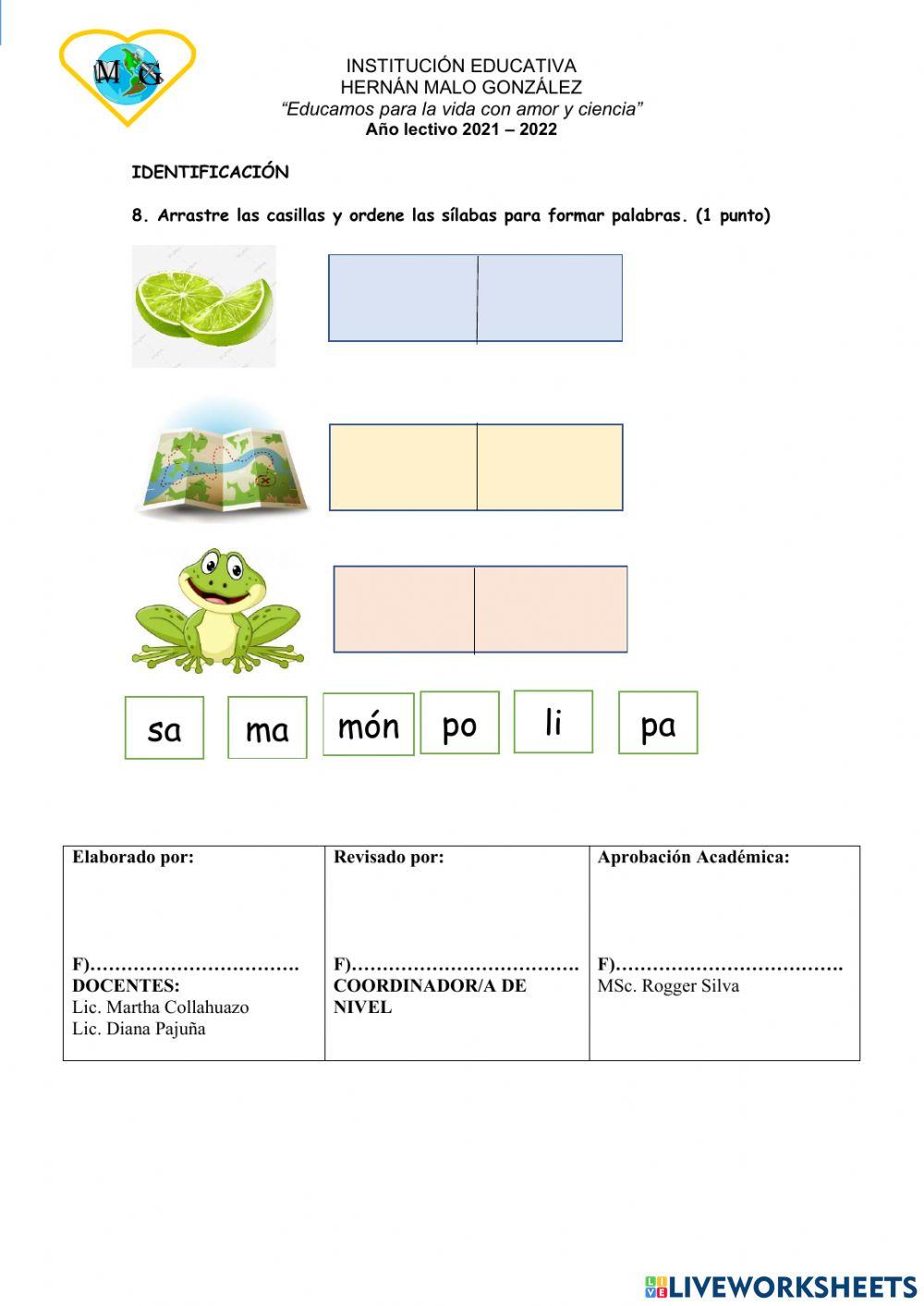 Evaluación Diagnóstica de Lengua