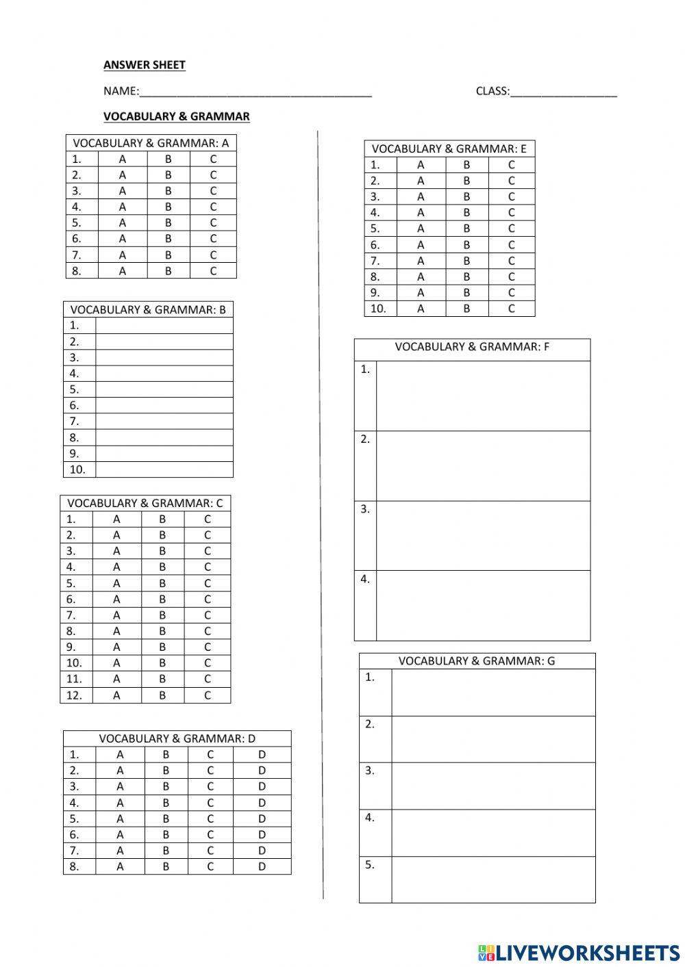 Monthly test english