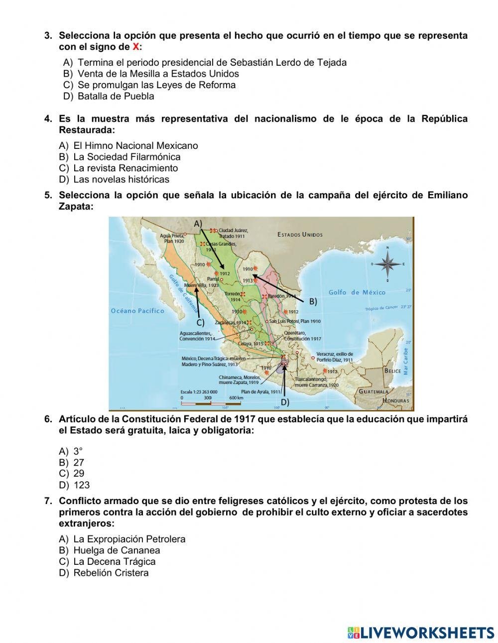 Examen Diagnóstico de Historia Examen Diagnóstico de Historia
