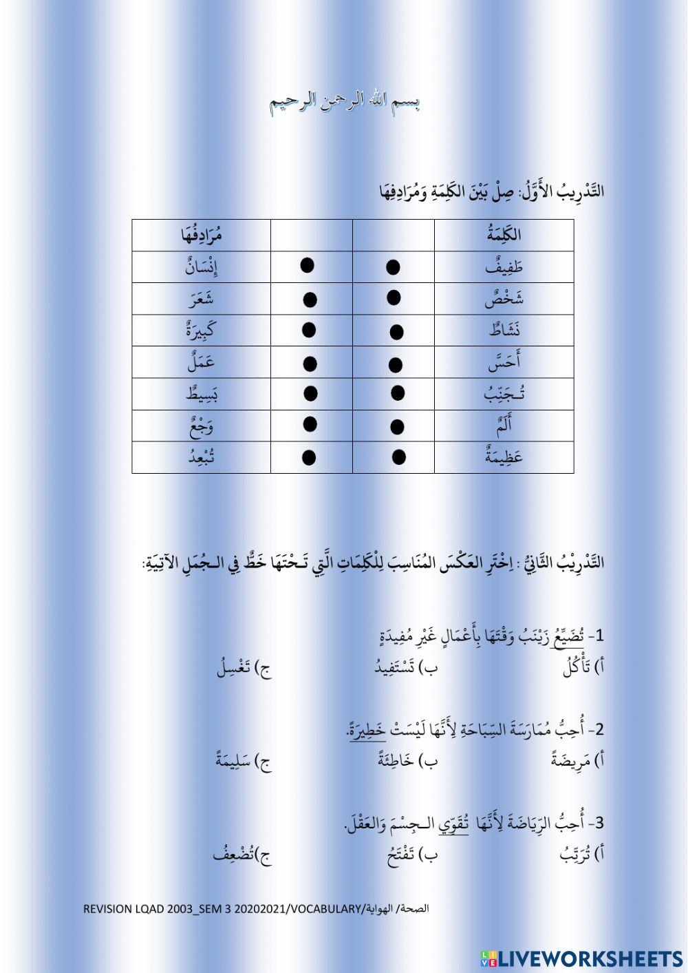 Revision vocabularies-lqad 2003