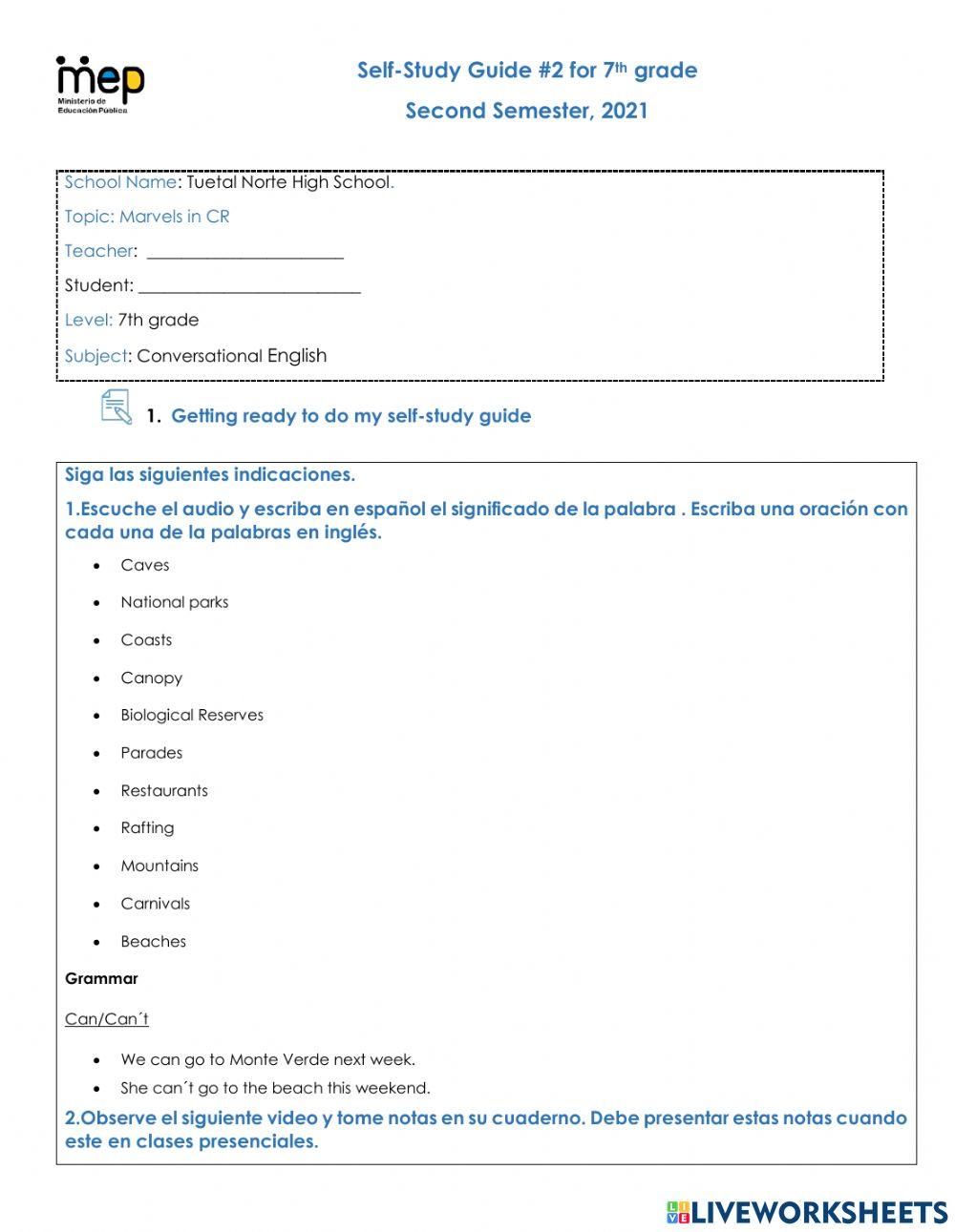 GTA seventh grade -September