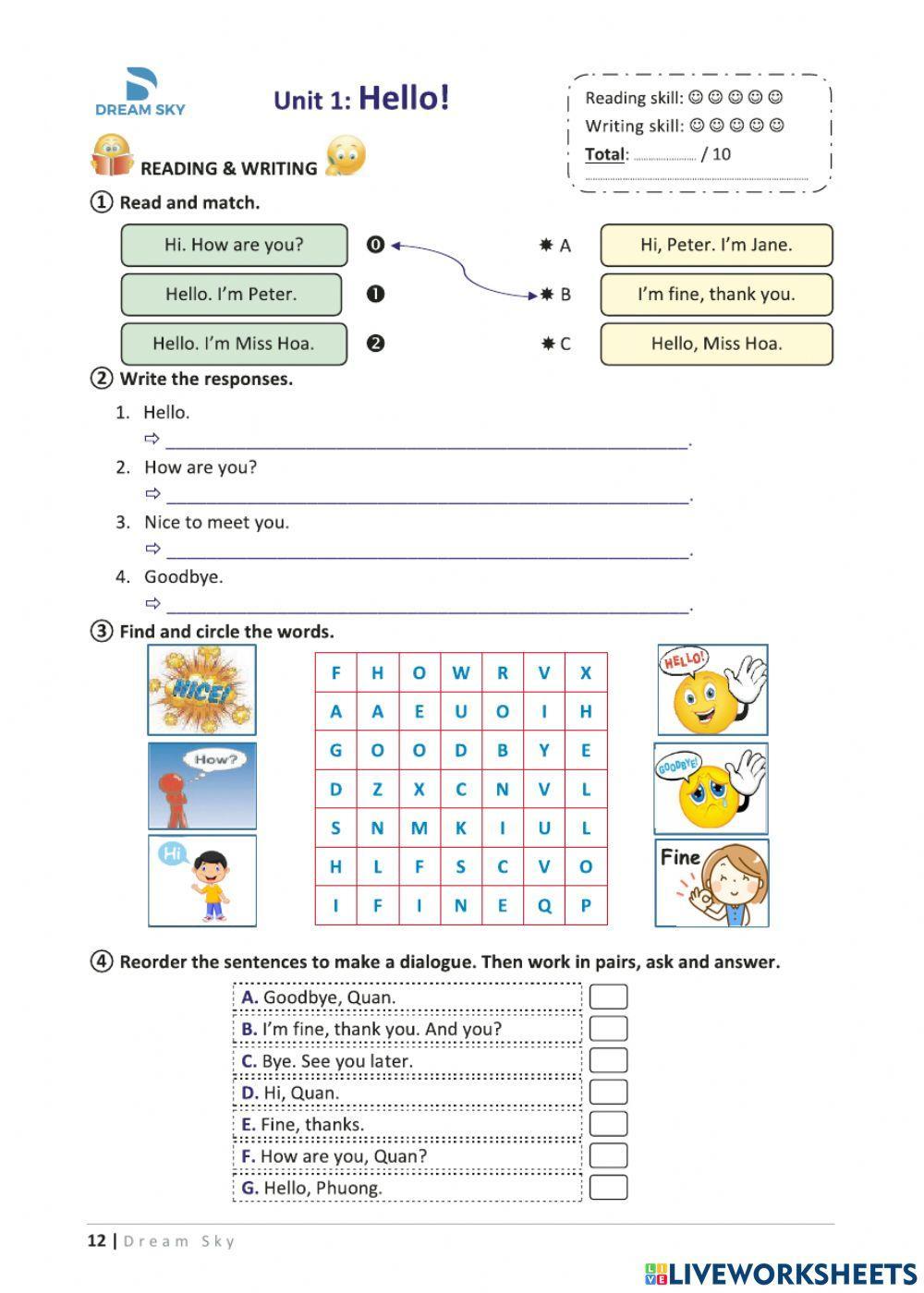 Grade 3 - Main - Unit 1: Hello!