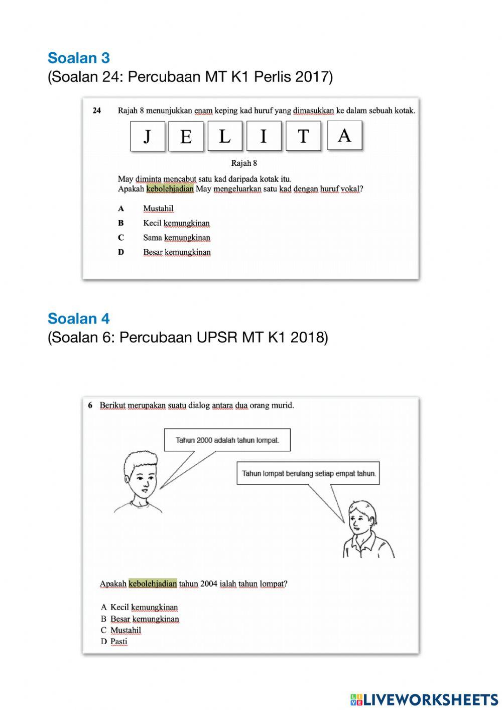Kebolehjadian Tahun 6