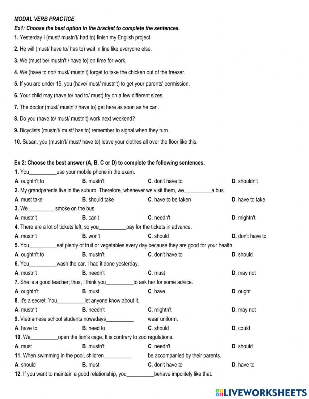 Unit 1: Generation gap - Grammar