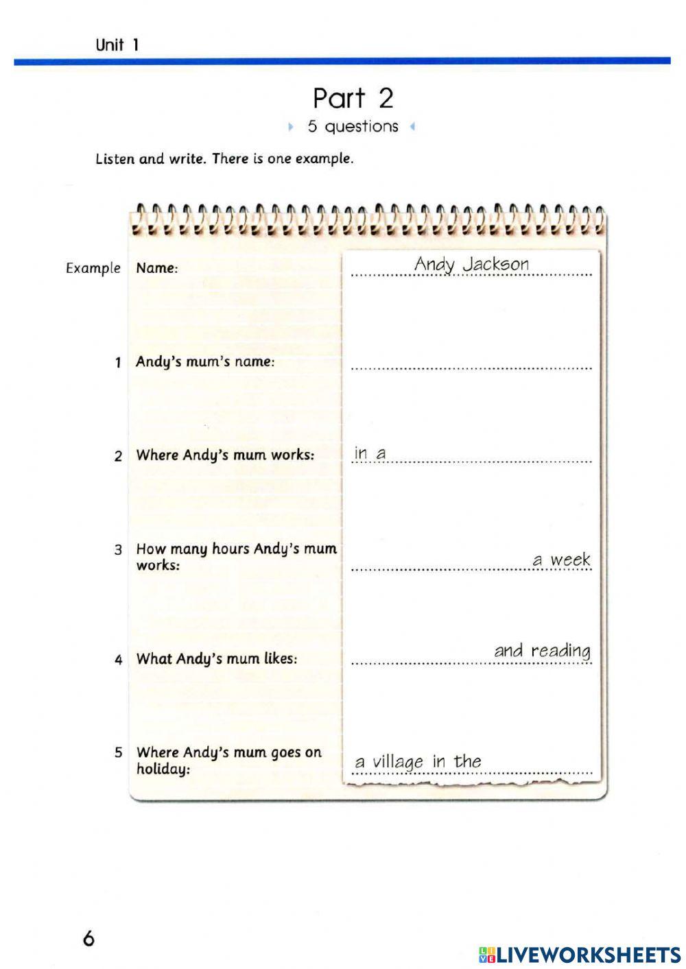 YLE-Movers Listening Exam 1