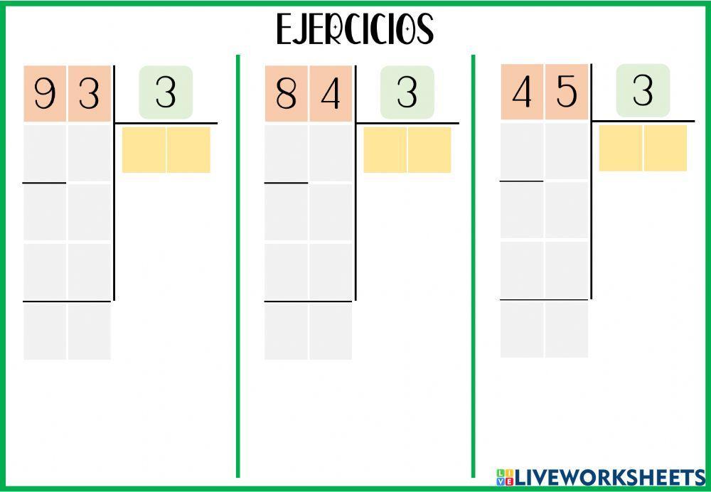 Ejercicios de divisón