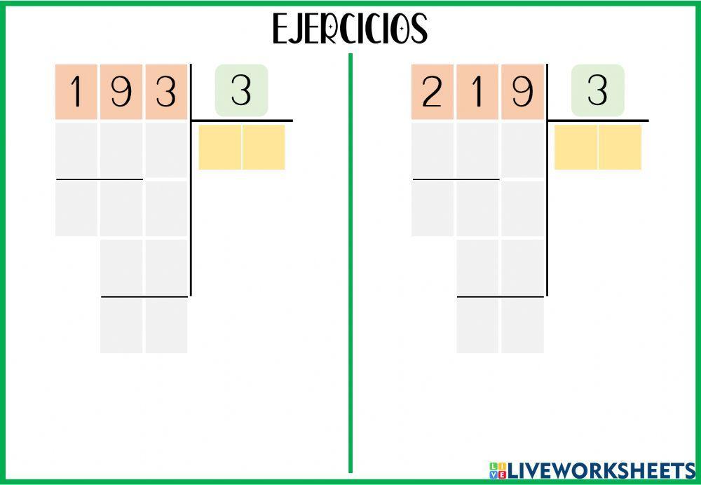Ejercicios de divisón