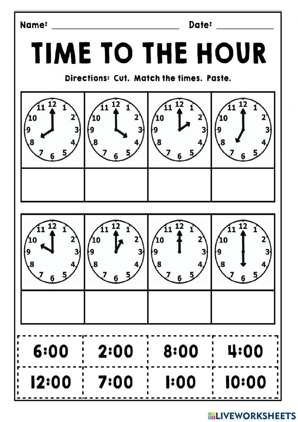 What Time Is It Worksheet 2nd Grade Homework 6
