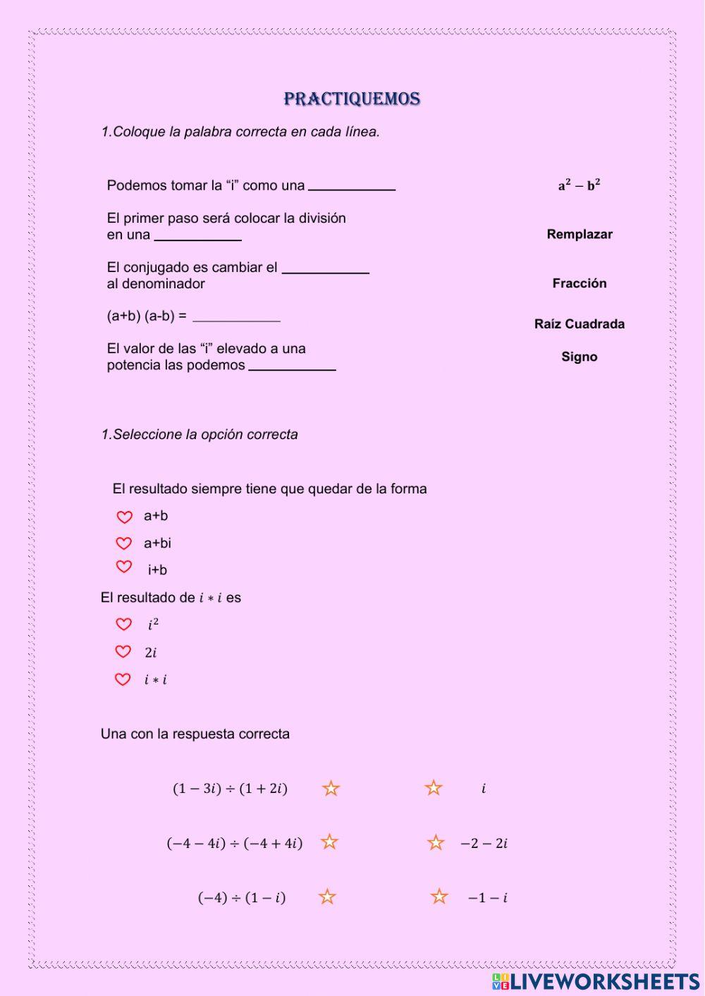 Division de numeros Complejos