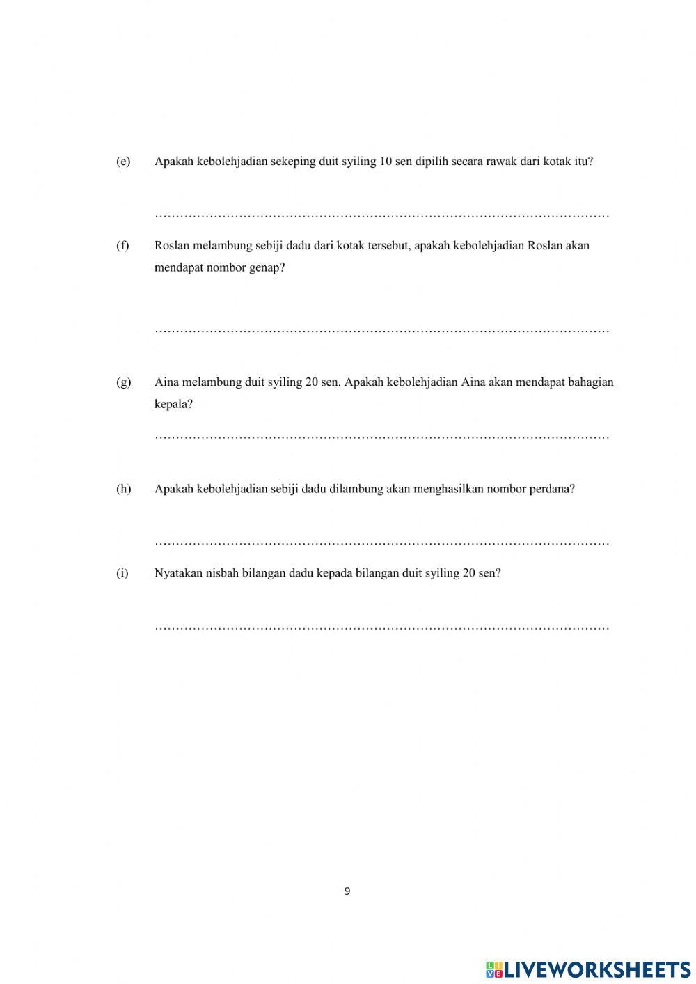 Kebolehjadian Tahun 6